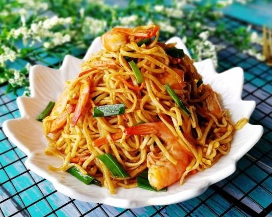 98C. 虾炒面 Shrimps Fried Noodles